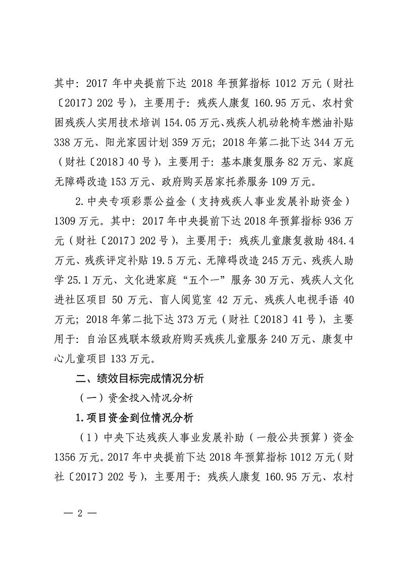 宁夏残联2018年中央对地方专项转移支付绩效自评报告(图2)
