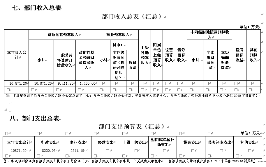 宁夏回族自治区残疾人联合会2019年部门预算公开(图7)