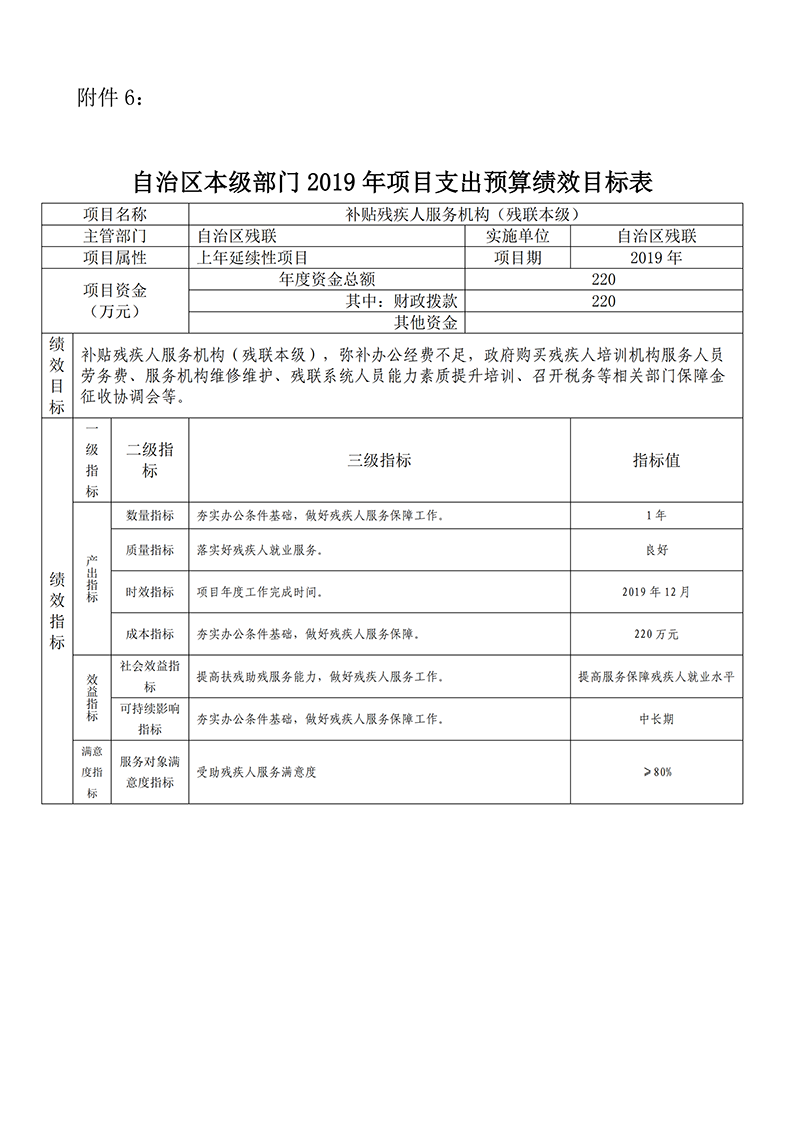 2019年自治区残疾人联合会预算支出绩效目标公示(图10)