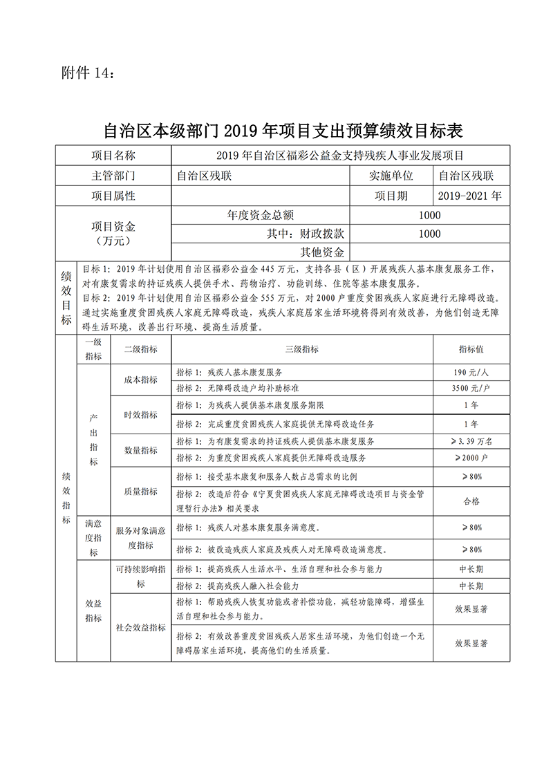 2019年自治区残疾人联合会预算支出绩效目标公示(图21)